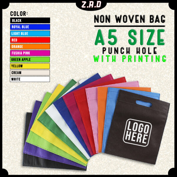 Non Woven Bag A5 Punch Hole Size:-25cm(Length) x 30cm(Height)