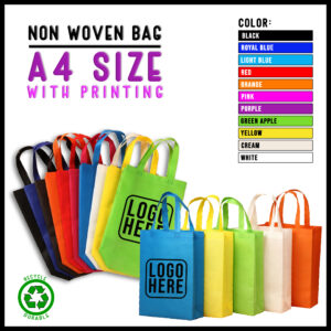 Non Woven Bag A4  Size :- 25cm(Length) x 35cm(Height) x 10cm(Width)